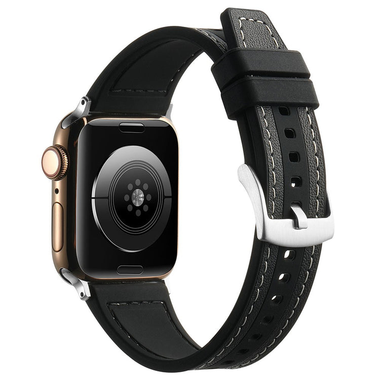 Helt Vildt Skøn Ægte Læder Universal Rem passer til Apple Smartwatch - Sort#serie_7