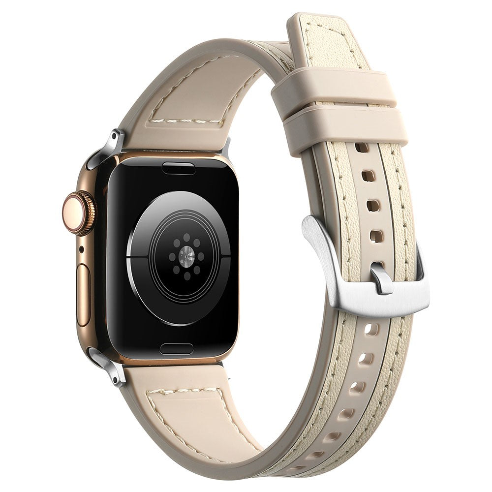 Helt Vildt Kønt Ægte Læder Universal Rem passer til Apple Smartwatch - Hvid#serie_9