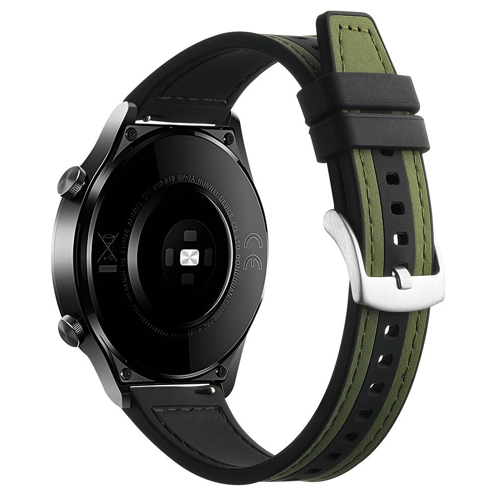 Vildt Cool Ægte Læder Og Silikone Universal Rem passer til Smartwatch - Grøn#serie_4