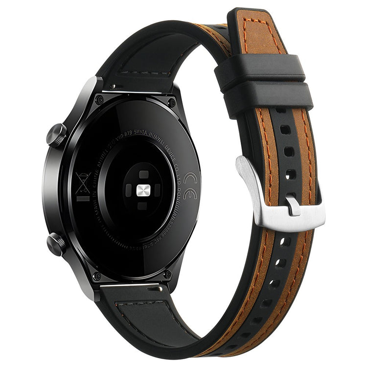 Vildt Cool Ægte Læder Og Silikone Universal Rem passer til Smartwatch - Brun#serie_5