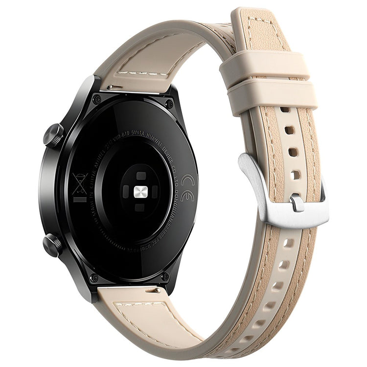 Vildt Cool Ægte Læder Og Silikone Universal Rem passer til Smartwatch - Brun#serie_10