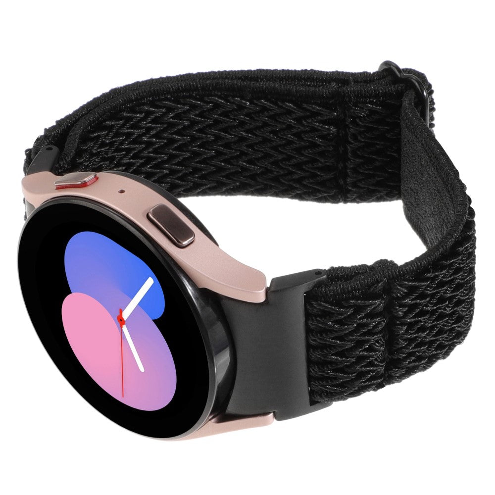Stilfuld Nylon Universal Rem passer til Samsung Smartwatch - Sort#serie_1