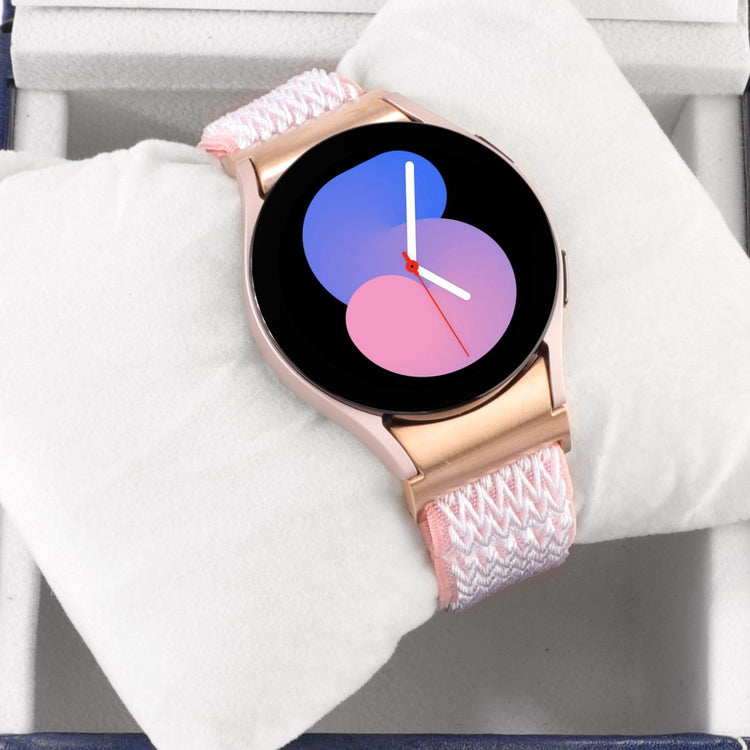 Stilfuld Nylon Universal Rem passer til Samsung Smartwatch - Pink#serie_5