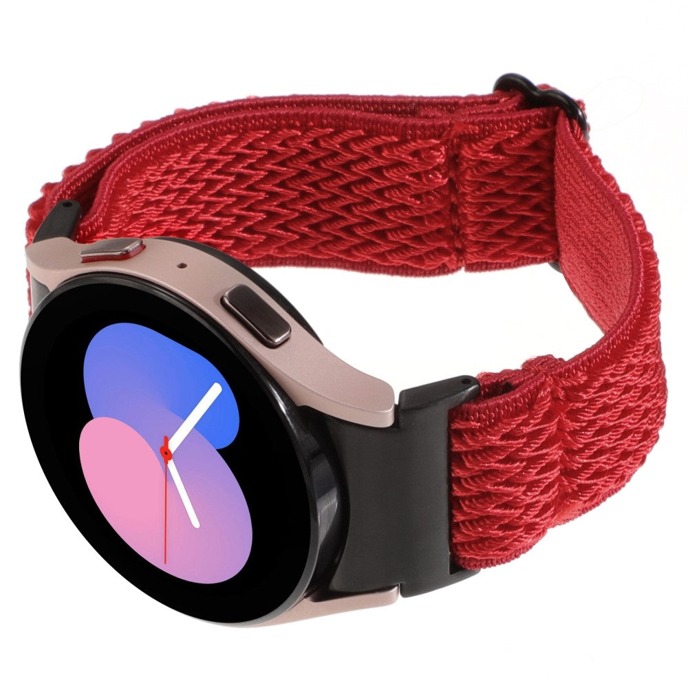 Stilfuld Nylon Universal Rem passer til Samsung Smartwatch - Rød#serie_7