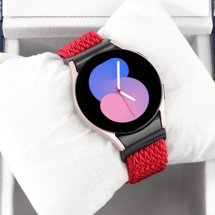 Stilfuld Nylon Universal Rem passer til Samsung Smartwatch - Rød#serie_7
