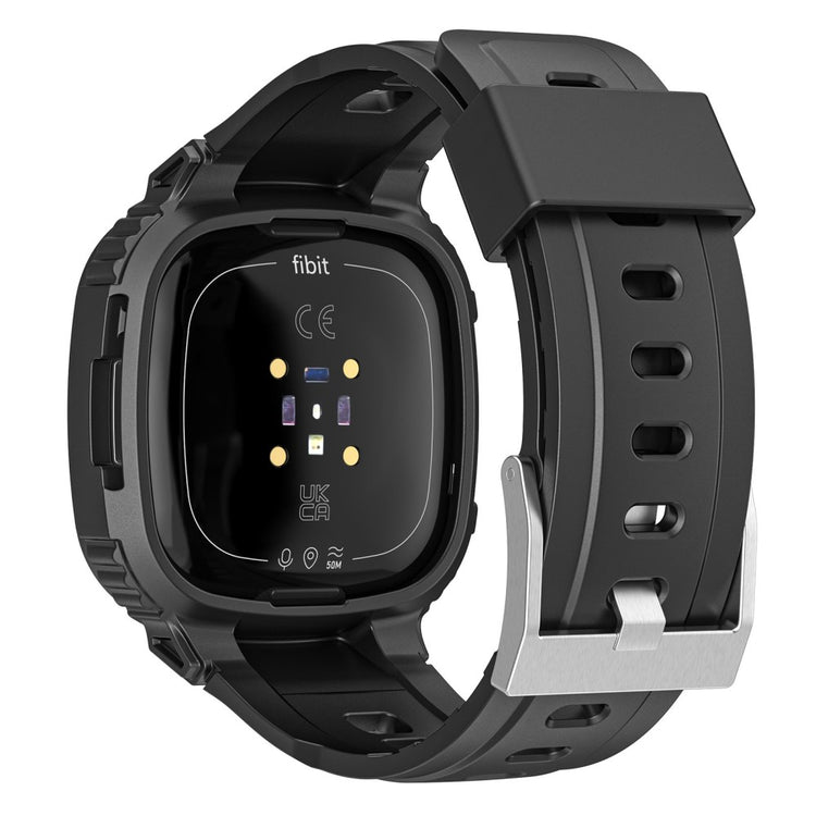 Helt Vildt Flot Silikone Universal Rem passer til Fitbit Smartwatch - Sort#serie_1