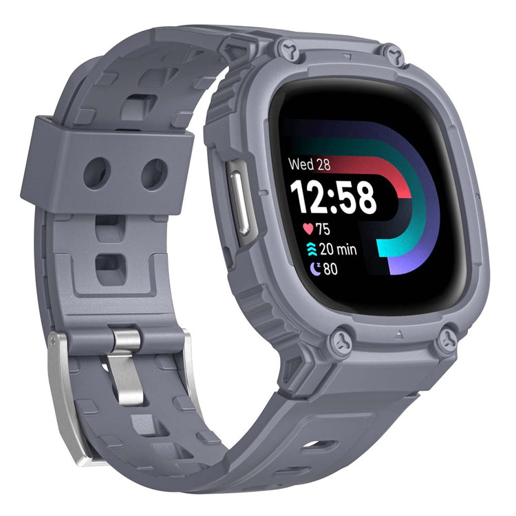 Helt Vildt Flot Silikone Universal Rem passer til Fitbit Smartwatch - Sølv#serie_2