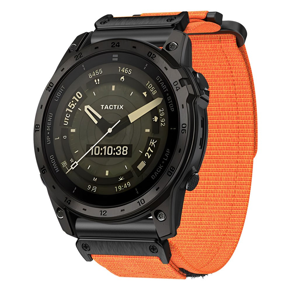 Vildt Hårdfør Nylon Universal Rem passer til Garmin Smartwatch - Orange#serie_2