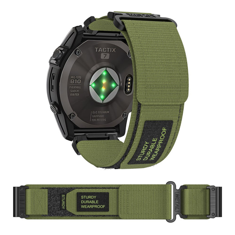 Vildt Hårdfør Nylon Universal Rem passer til Garmin Smartwatch - Grøn#serie_3