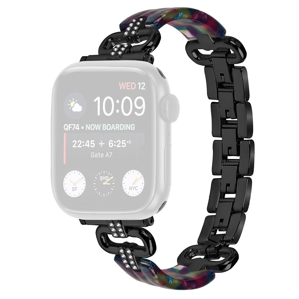 Meget Sejt Metal Og Plastik Universal Rem passer til Apple Smartwatch - Sort#serie_1