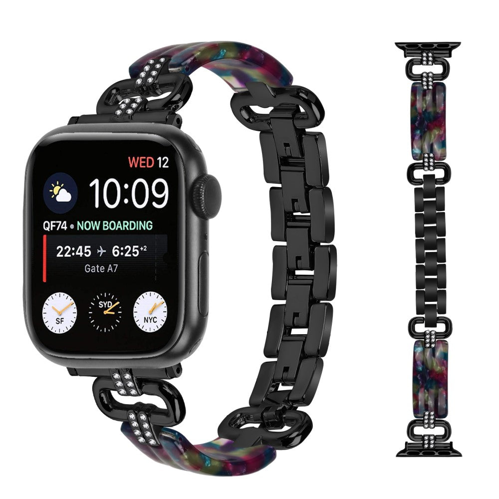 Meget Sejt Metal Og Plastik Universal Rem passer til Apple Smartwatch - Sort#serie_1