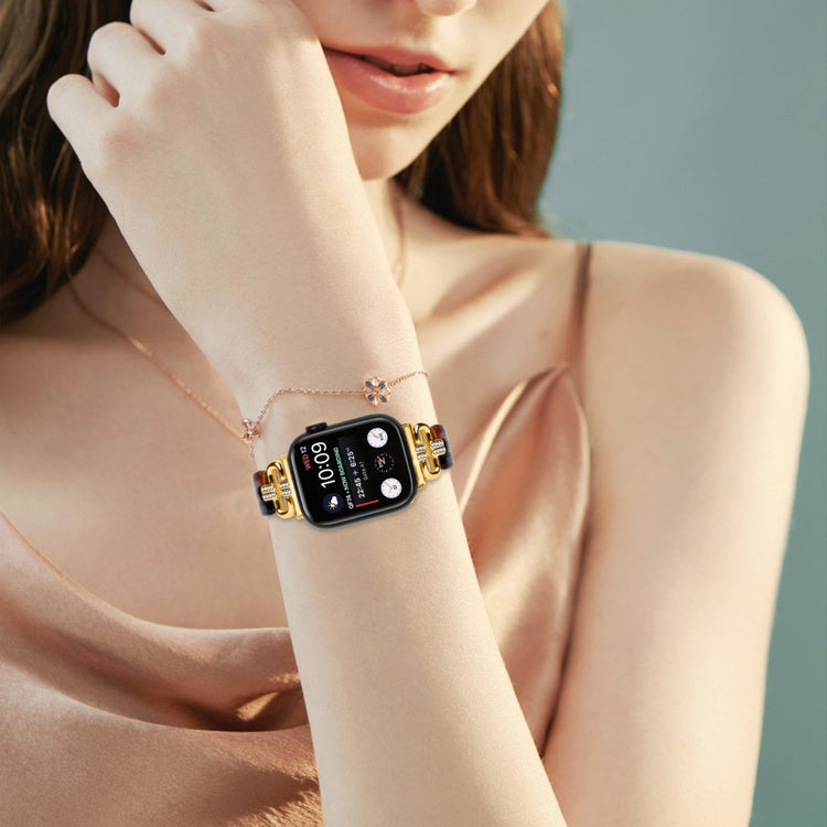 Meget Sejt Metal Og Plastik Universal Rem passer til Apple Smartwatch - Guld#serie_2