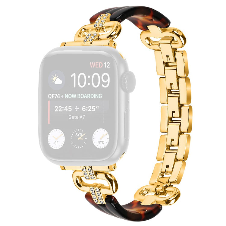 Metal, Plastik Og Rhinsten Universal Rem passer til Apple Smartwatch - Guld#serie_2