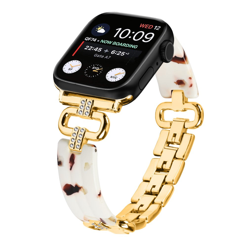 Metal, Plastik Og Rhinsten Universal Rem passer til Apple Smartwatch - Guld#serie_3