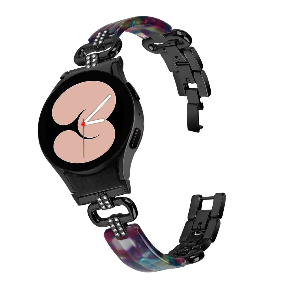 Metal, Plastik Og Rhinsten Universal Rem passer til Samsung Smartwatch - Sort#serie_1