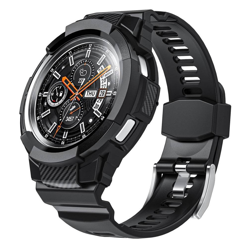 Sejt Silikone Rem passer til Samsung Galaxy Watch 4 Classic (42mm) - Sort#serie_1
