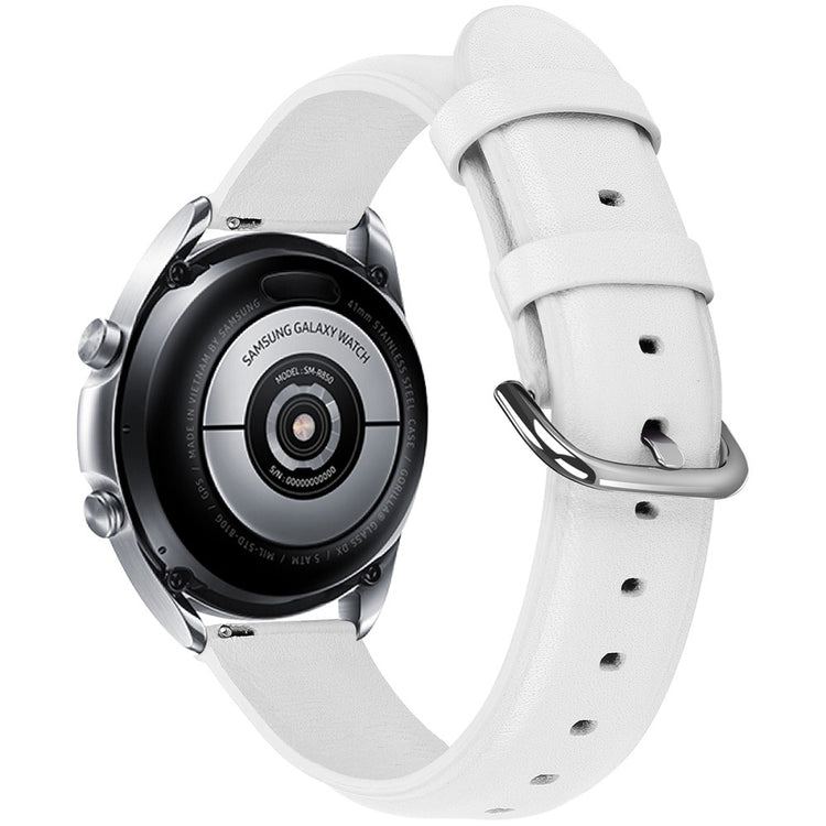 Nydelig Ægte Læder Universal Rem passer til Smartwatch - Hvid#serie_2