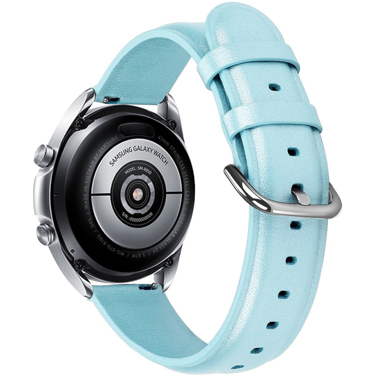 Nydelig Ægte Læder Universal Rem passer til Smartwatch - Blå#serie_4