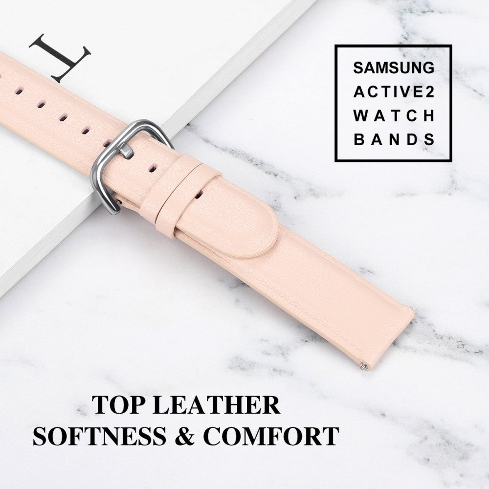 Nydelig Ægte Læder Universal Rem passer til Smartwatch - Pink#serie_5