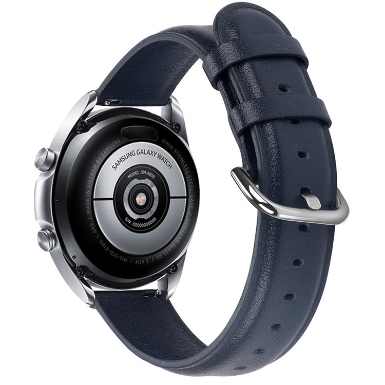 Nydelig Ægte Læder Universal Rem passer til Smartwatch - Blå#serie_6