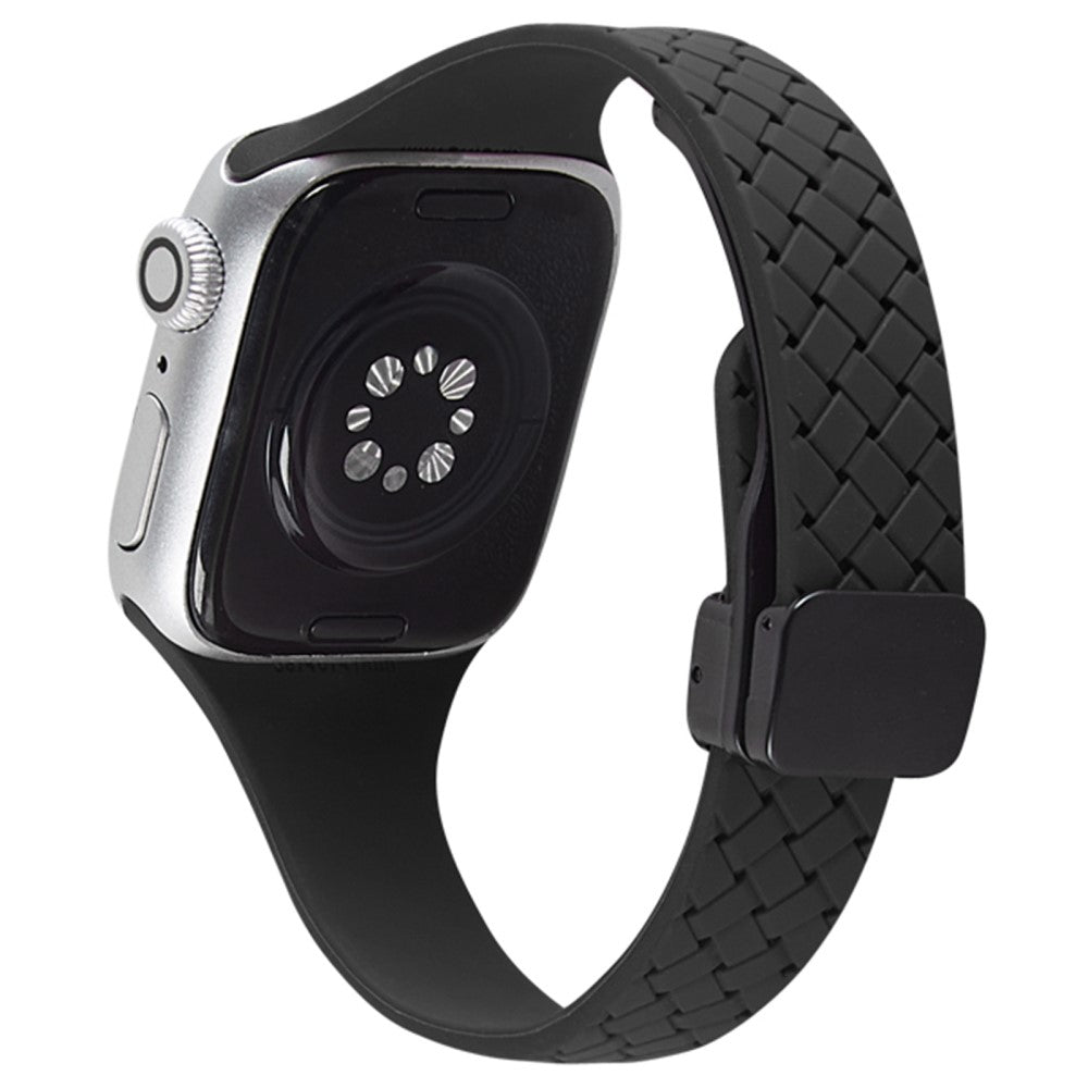 Holdbart Silikone Universal Rem passer til Apple Smartwatch - Sort#serie_6