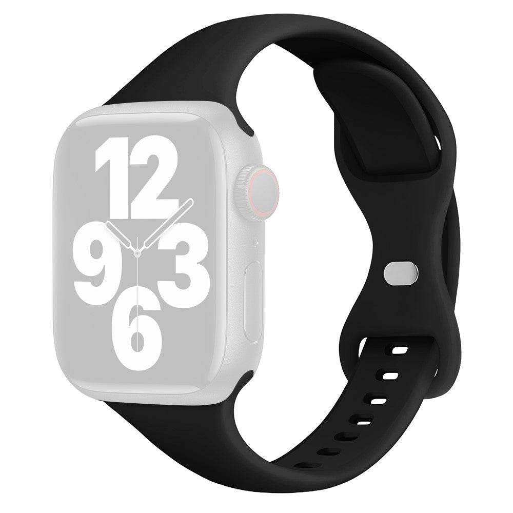 Rigtigt Fint Silikone Universal Rem passer til Apple Smartwatch - Sort#serie_1