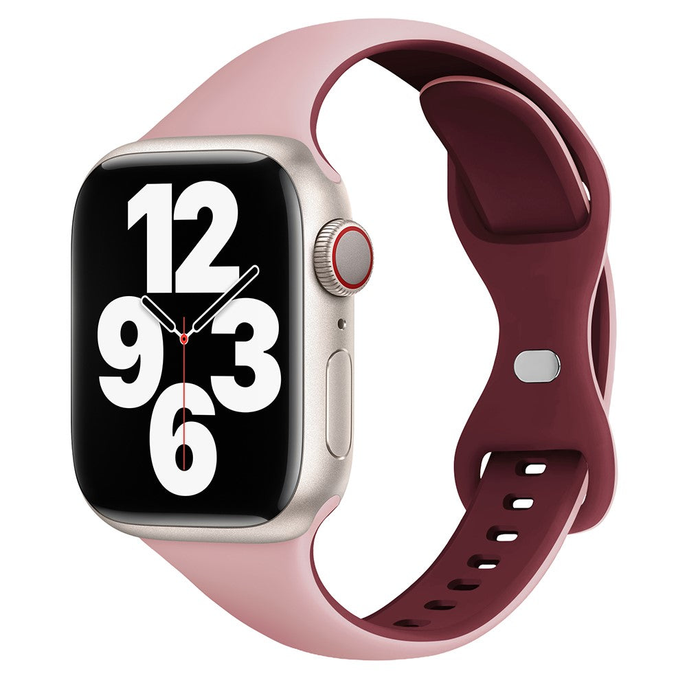 Rigtigt Fint Silikone Universal Rem passer til Apple Smartwatch - Pink#serie_3