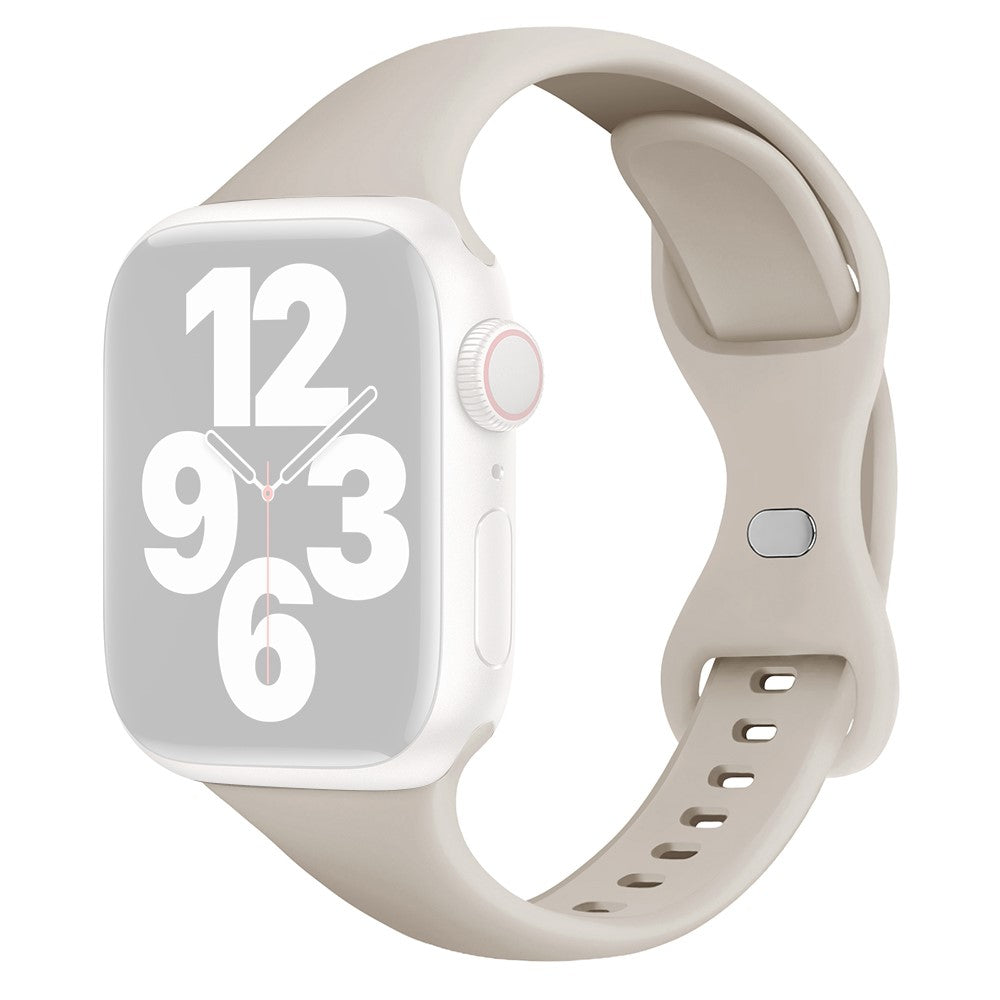 Rigtigt Fint Silikone Universal Rem passer til Apple Smartwatch - Hvid#serie_6