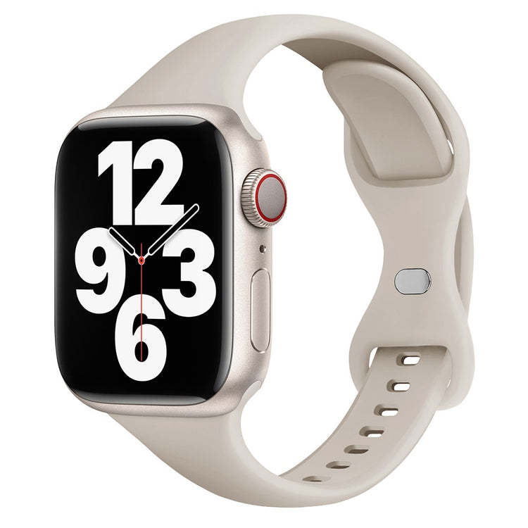 Rigtigt Fint Silikone Universal Rem passer til Apple Smartwatch - Hvid#serie_6