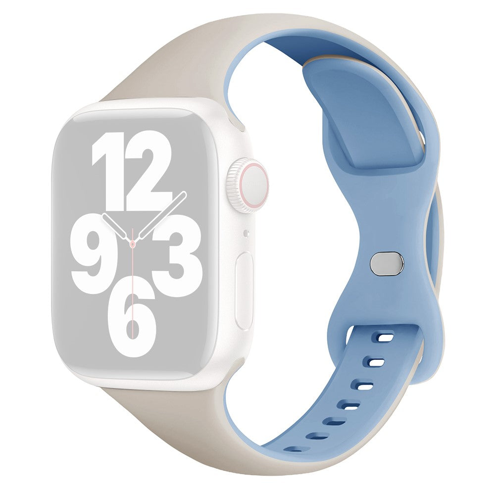Rigtigt Fint Silikone Universal Rem passer til Apple Smartwatch - Blå#serie_7
