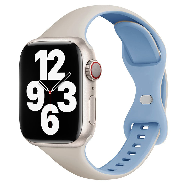 Rigtigt Fint Silikone Universal Rem passer til Apple Smartwatch - Blå#serie_7