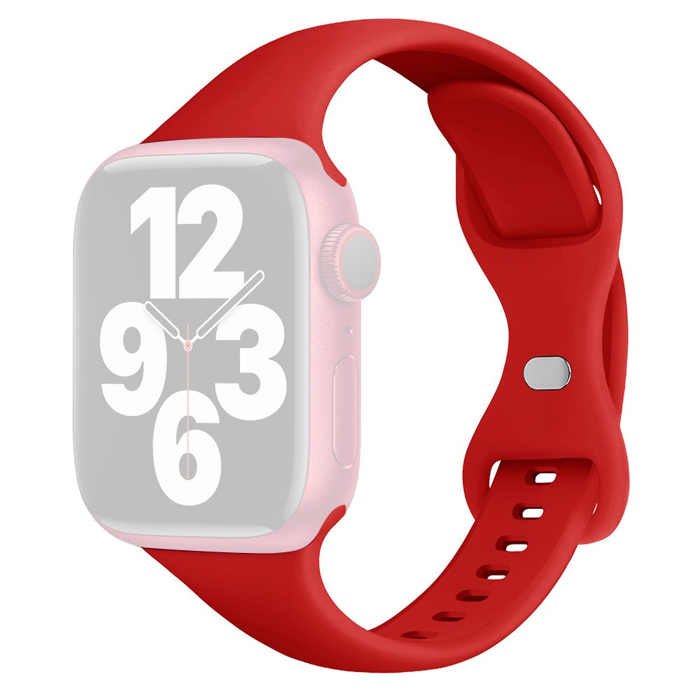 Rigtigt Fint Silikone Universal Rem passer til Apple Smartwatch - Rød#serie_9