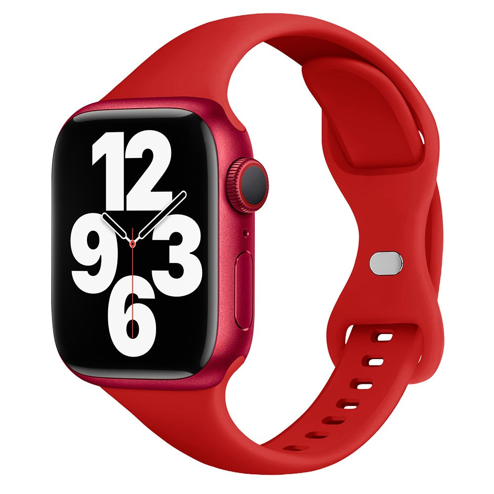 Rigtigt Fint Silikone Universal Rem passer til Apple Smartwatch - Rød#serie_9