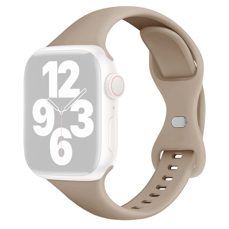 Rigtigt Fint Silikone Universal Rem passer til Apple Smartwatch - Brun#serie_10