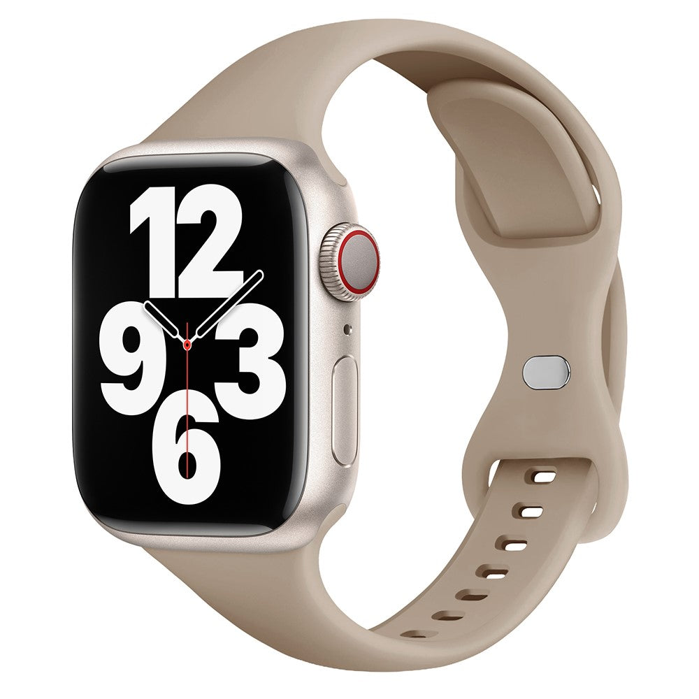 Rigtigt Fint Silikone Universal Rem passer til Apple Smartwatch - Brun#serie_10