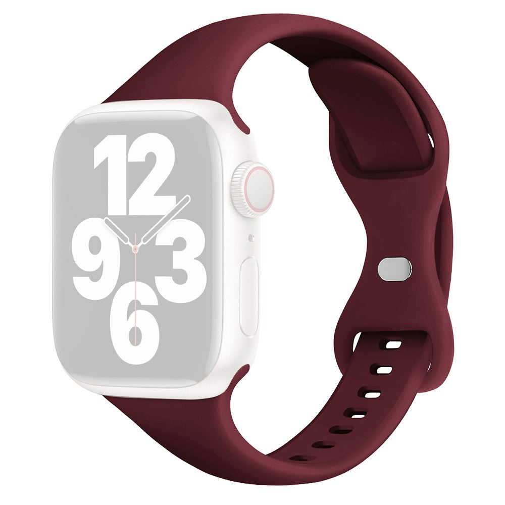 Rigtigt Fint Silikone Universal Rem passer til Apple Smartwatch - Rød#serie_11