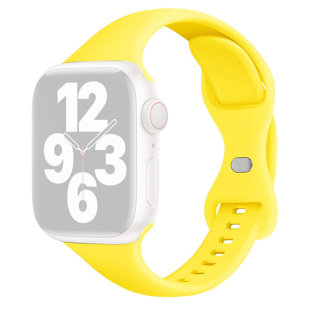 Rigtigt Fint Silikone Universal Rem passer til Apple Smartwatch - Gul#serie_12