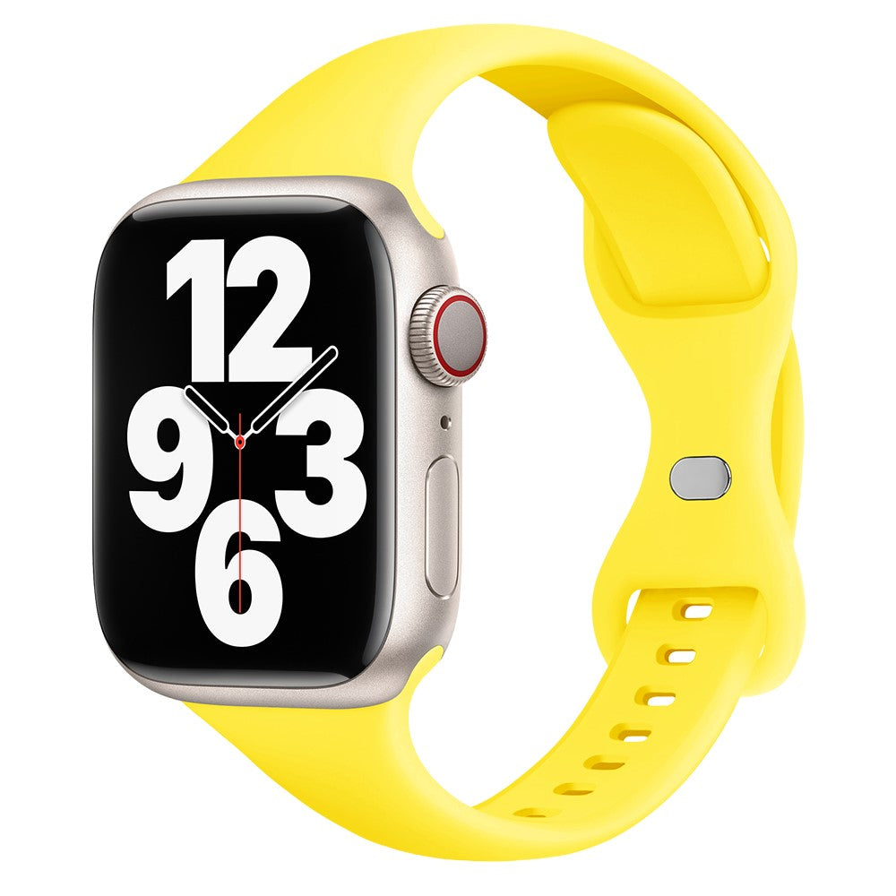 Rigtigt Fint Silikone Universal Rem passer til Apple Smartwatch - Gul#serie_12