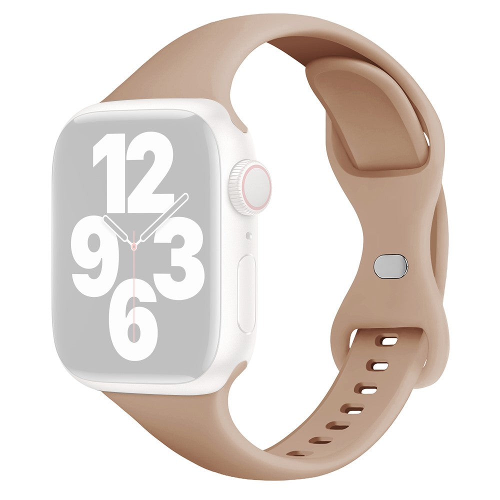 Rigtigt Fint Silikone Universal Rem passer til Apple Smartwatch - Brun#serie_16