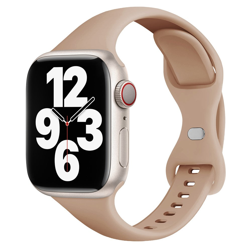 Rigtigt Fint Silikone Universal Rem passer til Apple Smartwatch - Brun#serie_16