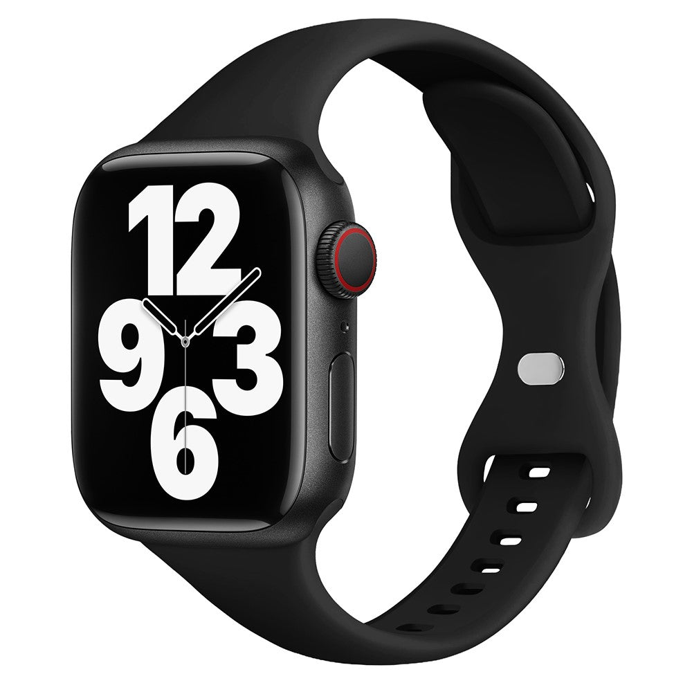 Super Holdbart Silikone Universal Rem passer til Apple Smartwatch - Sort#serie_1