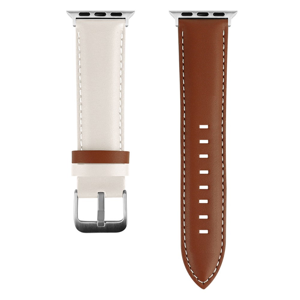 Solid Ægte Læder Universal Rem passer til Apple Smartwatch - Brun#serie_4