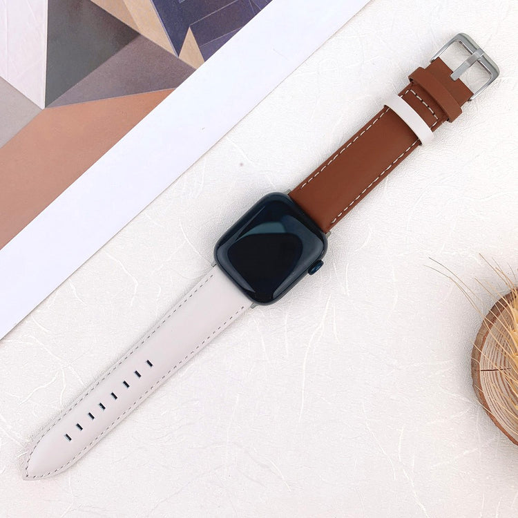Solid Ægte Læder Universal Rem passer til Apple Smartwatch - Brun#serie_7
