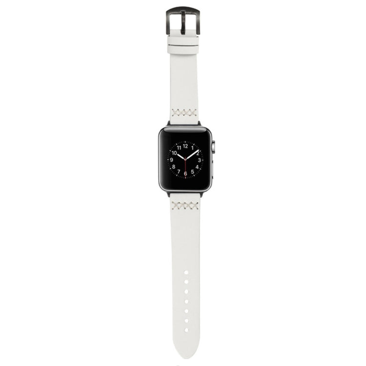Cool Kunstlæder Universal Rem passer til Apple Smartwatch - Hvid#serie_2