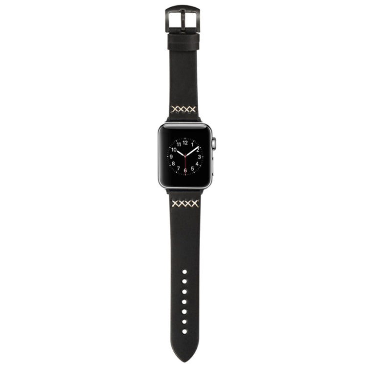 Cool Kunstlæder Universal Rem passer til Apple Smartwatch - Sort#serie_5