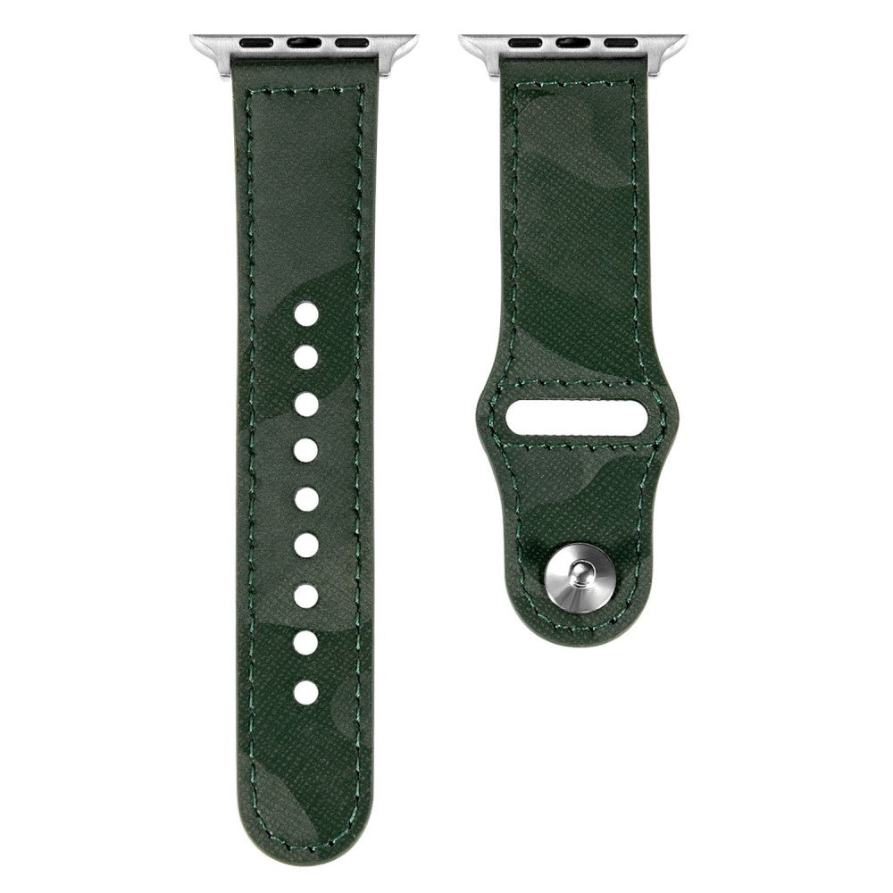 Glimrende Ægte Læder Universal Rem passer til Apple Smartwatch - Grøn#serie_1