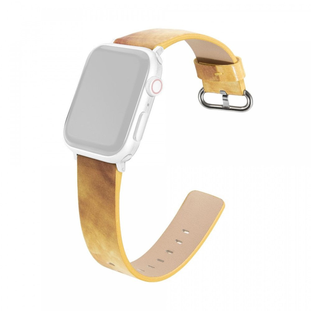 Vildt Fint Kunstlæder Universal Rem passer til Apple Smartwatch - Gul#serie_5