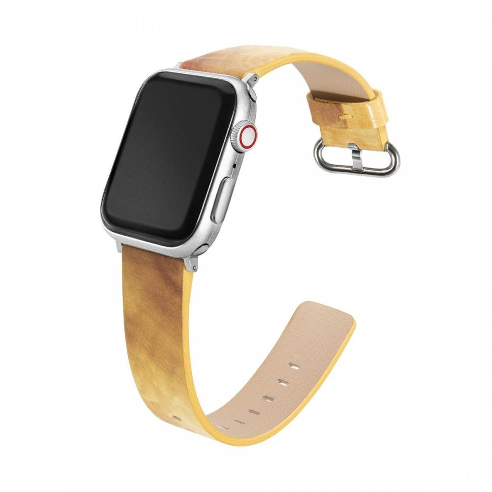 Vildt Fint Kunstlæder Universal Rem passer til Apple Smartwatch - Gul#serie_5