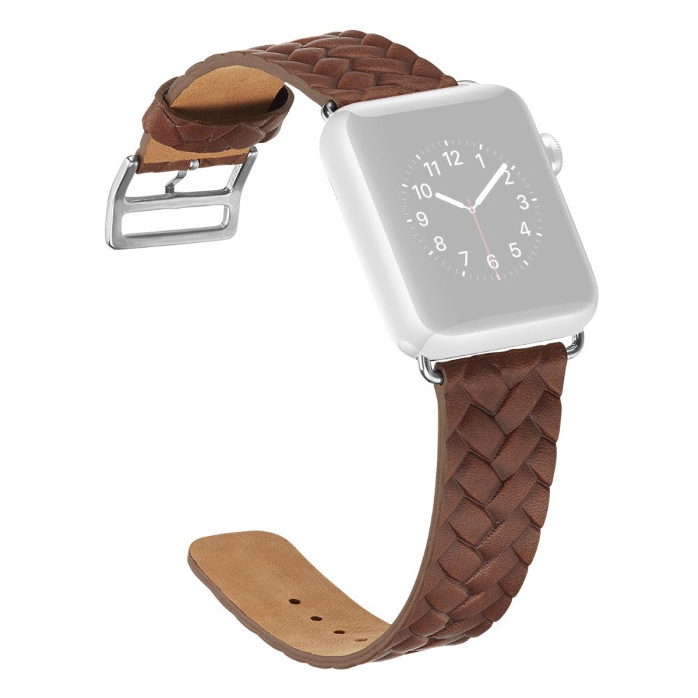 Rigtigt Holdbart Kunstlæder Universal Rem passer til Apple Smartwatch - Brun#serie_1