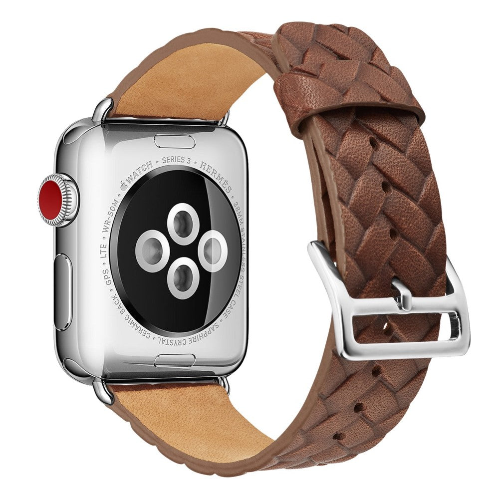 Super Fint Kunstlæder Universal Rem passer til Apple Smartwatch - Brun#serie_2